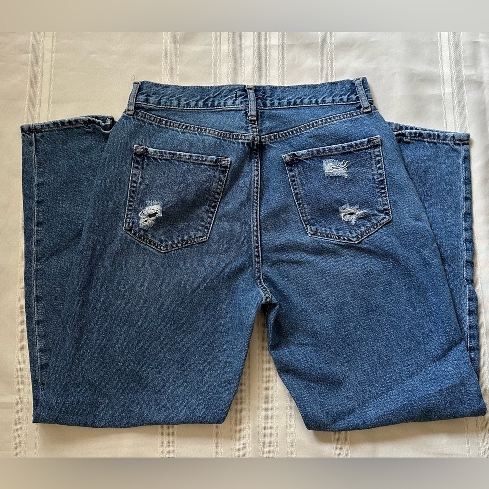 Forever 21 Women's Relaxed Blue Distressed Jeans - Picture 2 of 14